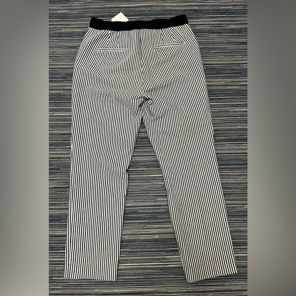 🆕Zara Women's Seersucker Pants Size XL Blue White Stretch Stripe - Picture 4 of 7
